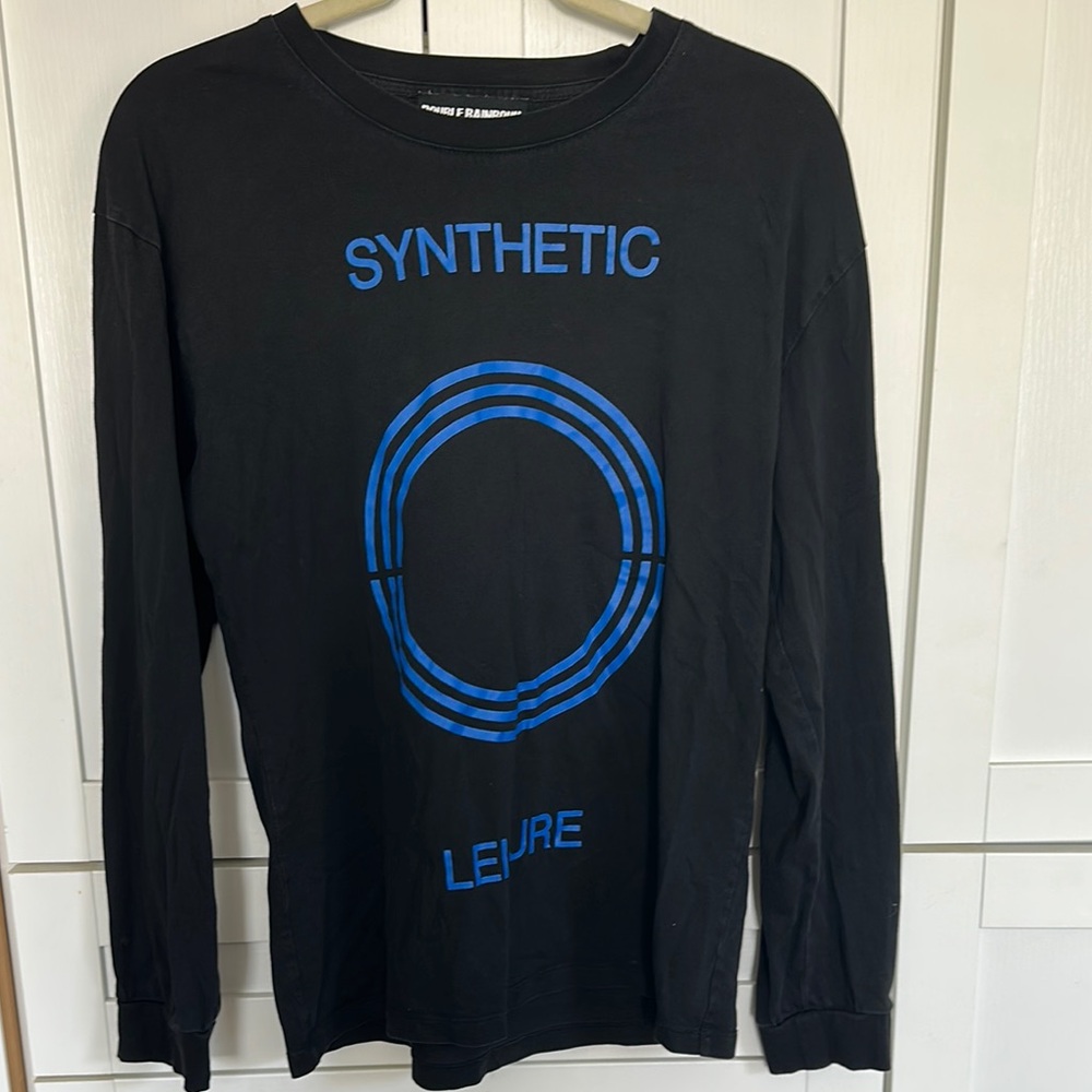 Black Long Sleeve Tee with Blue Graphic